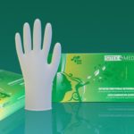 Перчатки латексные смотровые «SitekMed» 2-кратной хлоринации, неопудренные нестерильные дентальные. Размеры L