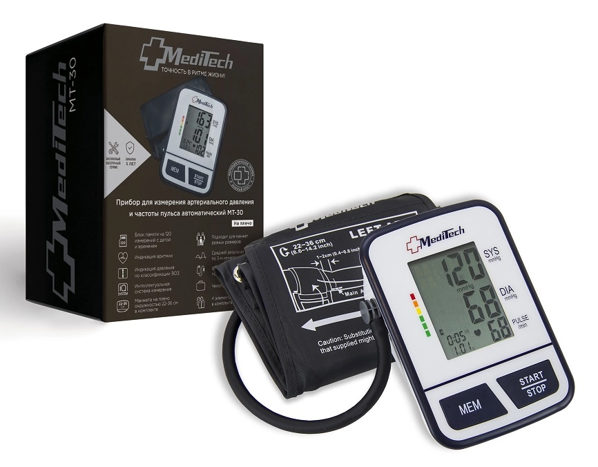 Тонометр электронный MediTech МТ-30 с интеллектуальной системой измерения IQ system